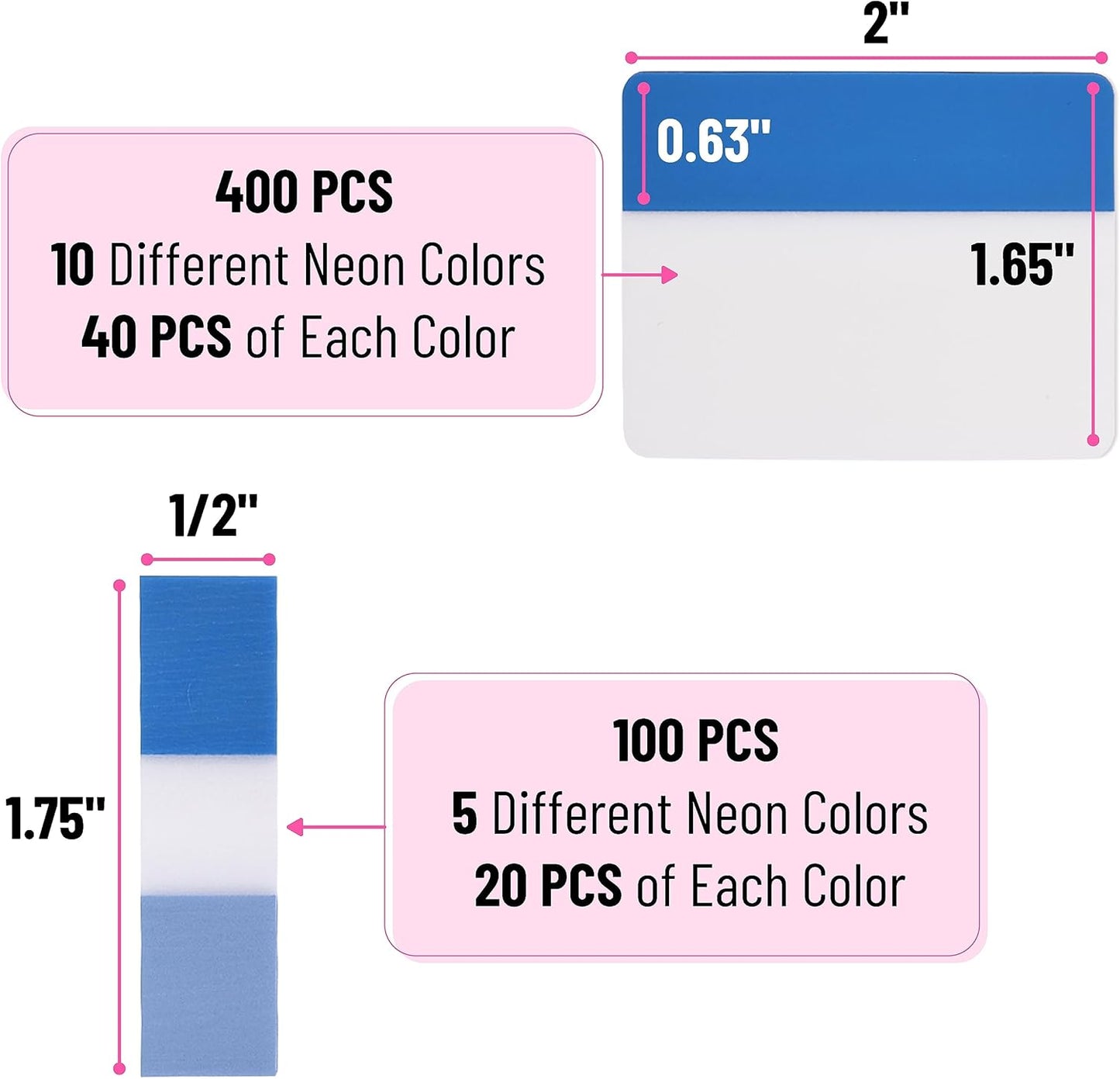 Mr. Pen- Sticky Index Tabs, 500 Pcs, 21 Sets, Colorful Sticky Tabs for Notebooks, Page Markers, Page Tabs for Binders, Page Tabs Sticky Tabs for Books, Notebook Tabs, Book Sticky Tabs for Notebooks