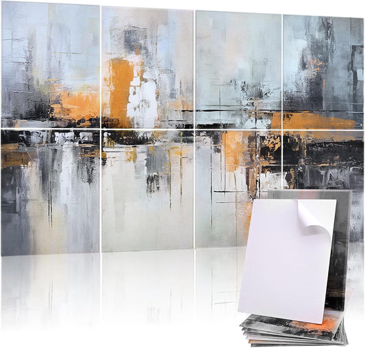 8 Pack Acoustic Panels, Soundproof Wall Panels, 48X32in Sound Proof Panels for Walls, Sound Absorbing Wall Art Decorative, Sound Dampening Panels for Recording, Home Studio(After-rain City)