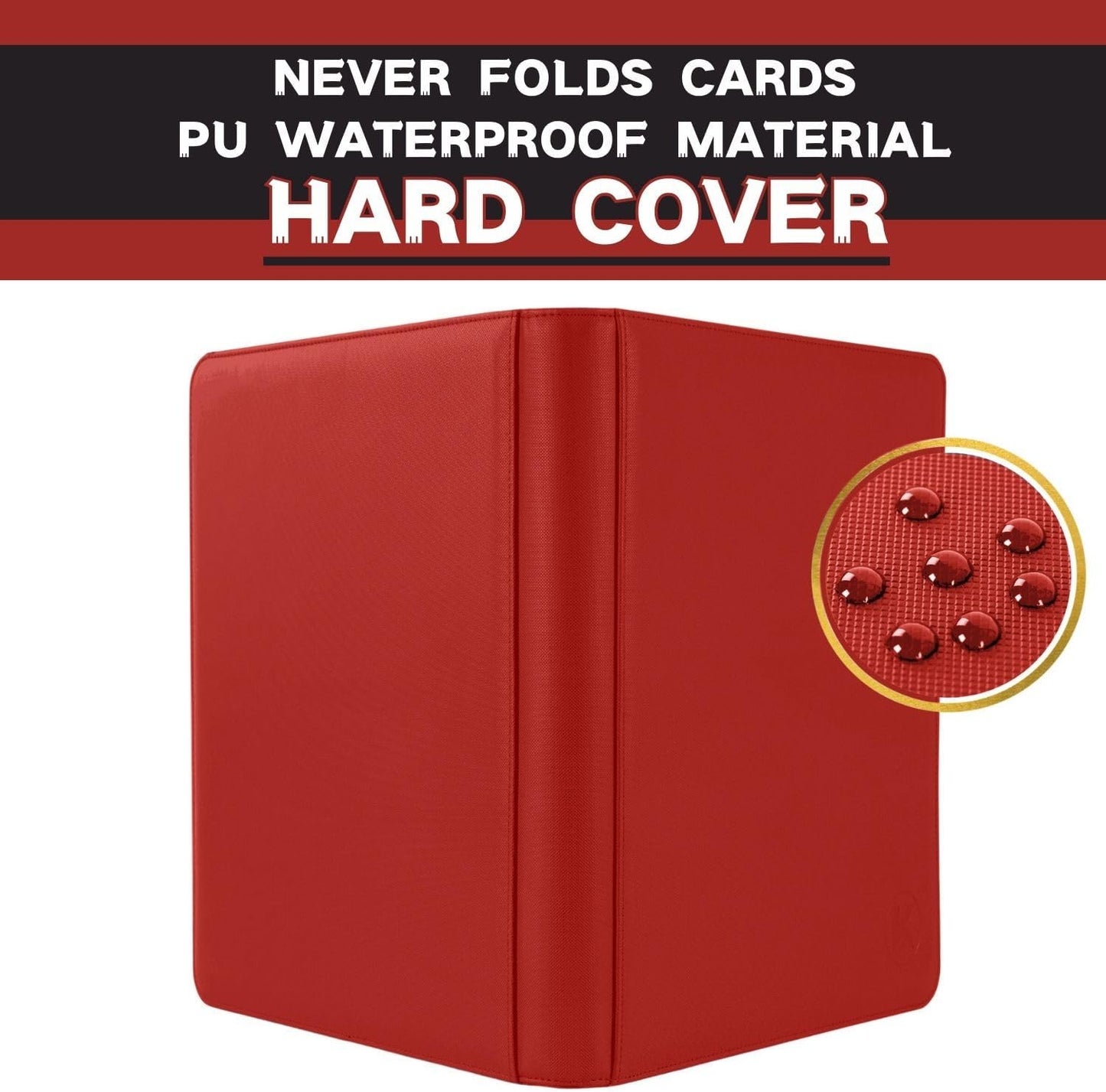 1000+ Pockets Trading Card Binder, 16-Pocket Card Ablum Compatible with MTG,Sports Cards & Other Standard Size Trading Cards (Red)
