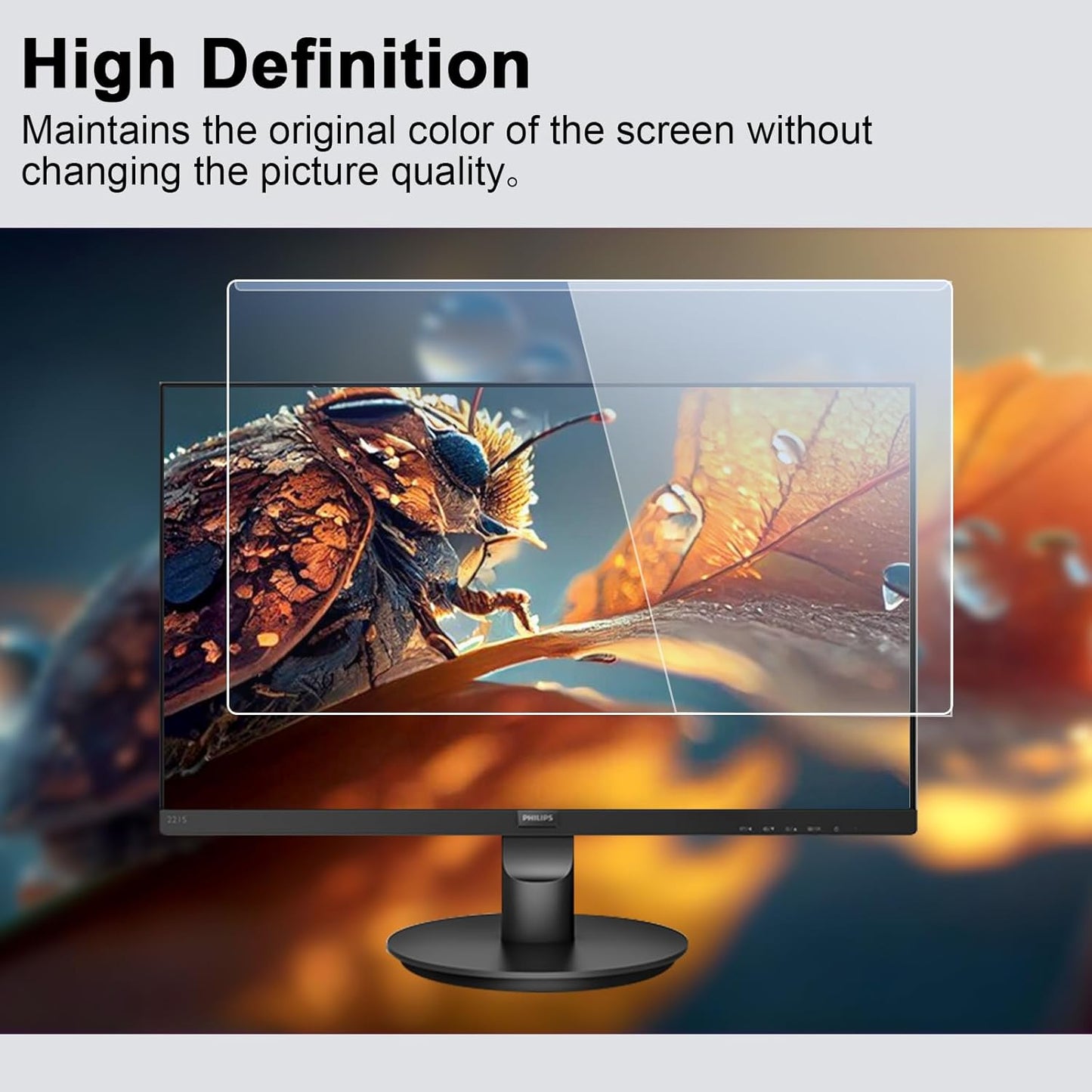 23-24 Inch Blue Light Filter for Computer Monitor, Computer Screen Blue Light Blocker Panel for 23, 23.6, 23.8, 24 Inch Diagonal Widescreen Desktop PC iMac Monitor, HD Not Anti-Glare