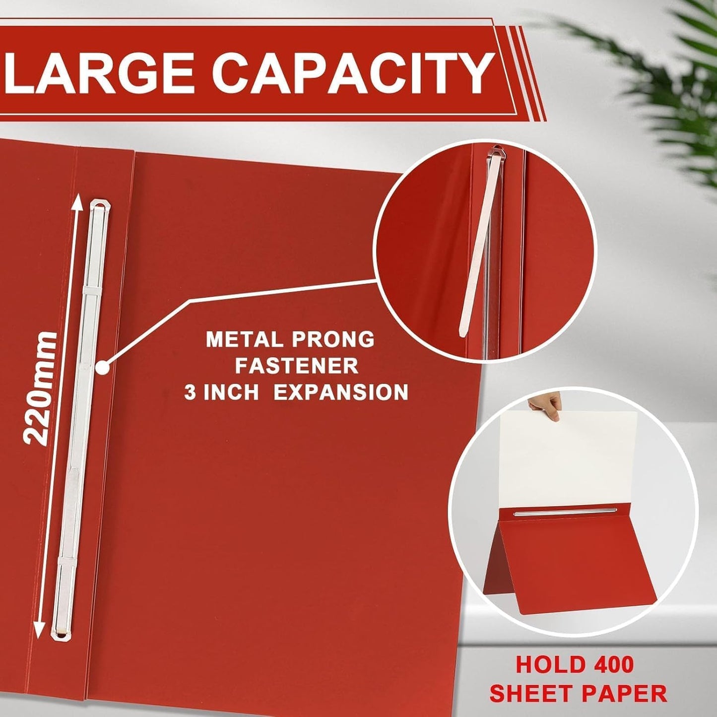 gisgfim 12 Pcs 8.5 x 11'' Pressboard Report Cover 3" Capacity Prong Clip Report Cover Metal Prong Fastener with Compressor Letter Size Presentation Report Folder for Bind Proposal Document