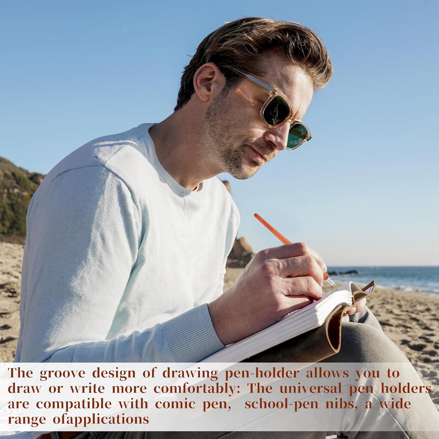 14 Pcs Calligraphy Nibs Dip Pen Nibs Holders with Comic Wooden Drawing Pens Holder with Stainless Steel Nib, Oblique Calligraphy Dip Pens Set Fluid Writer Pen for Writing, Painting, Signing, Sketch