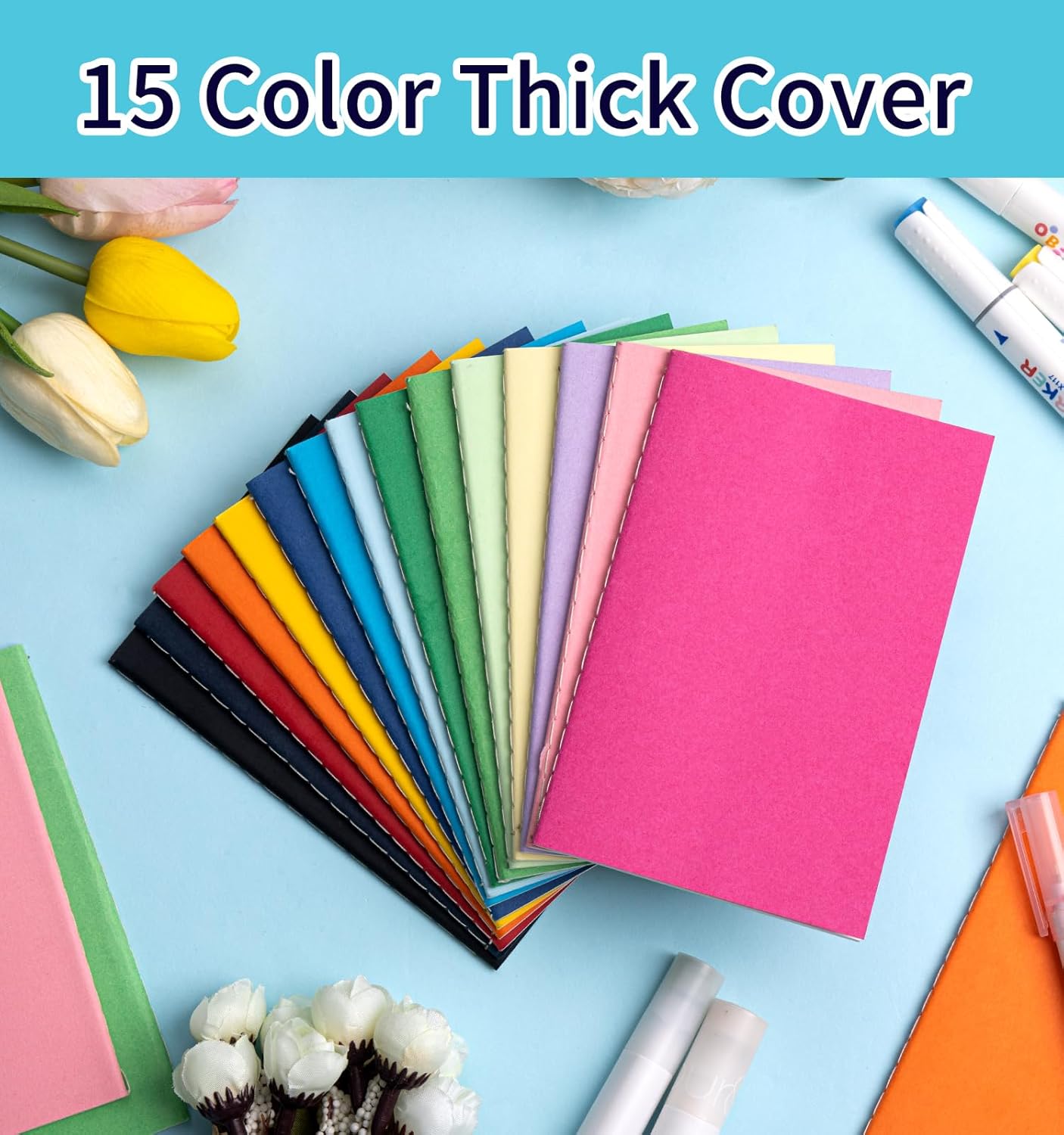 60 Pack Mini Pocket Colorful Lined Notebook Bulk, Journals Bulk, Small Notebooks 3.5x5.5, 30 Sheets/60 Pages, Mini Notebooks for Kids, Traveler, Students, School Supplies(Lined-60 pack, 15 Colors)