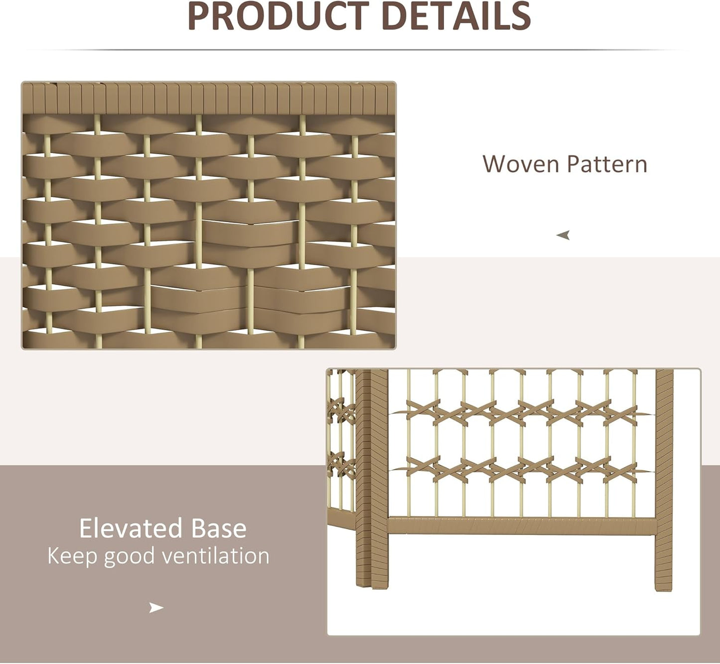 HOMCOM 3 Panel Room Divider, Folding Privacy Screen, 5.6' Room Separator, Wave Fiber Freestanding Partition Wall Divider, Natural