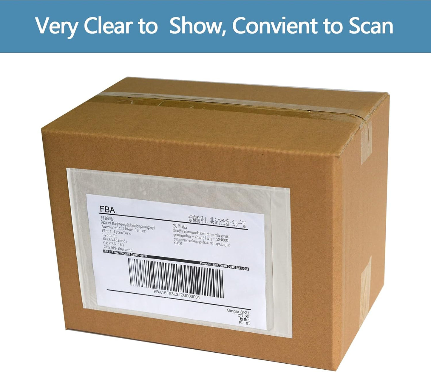 100 PCS 9.5"x 12" Clear Self-Adhesive Packing List Envelopes - Fit 8.5x11 inch Letter - Shipping/Mailing Pouch Enclosed Bags for Packing Slips Invoice Label