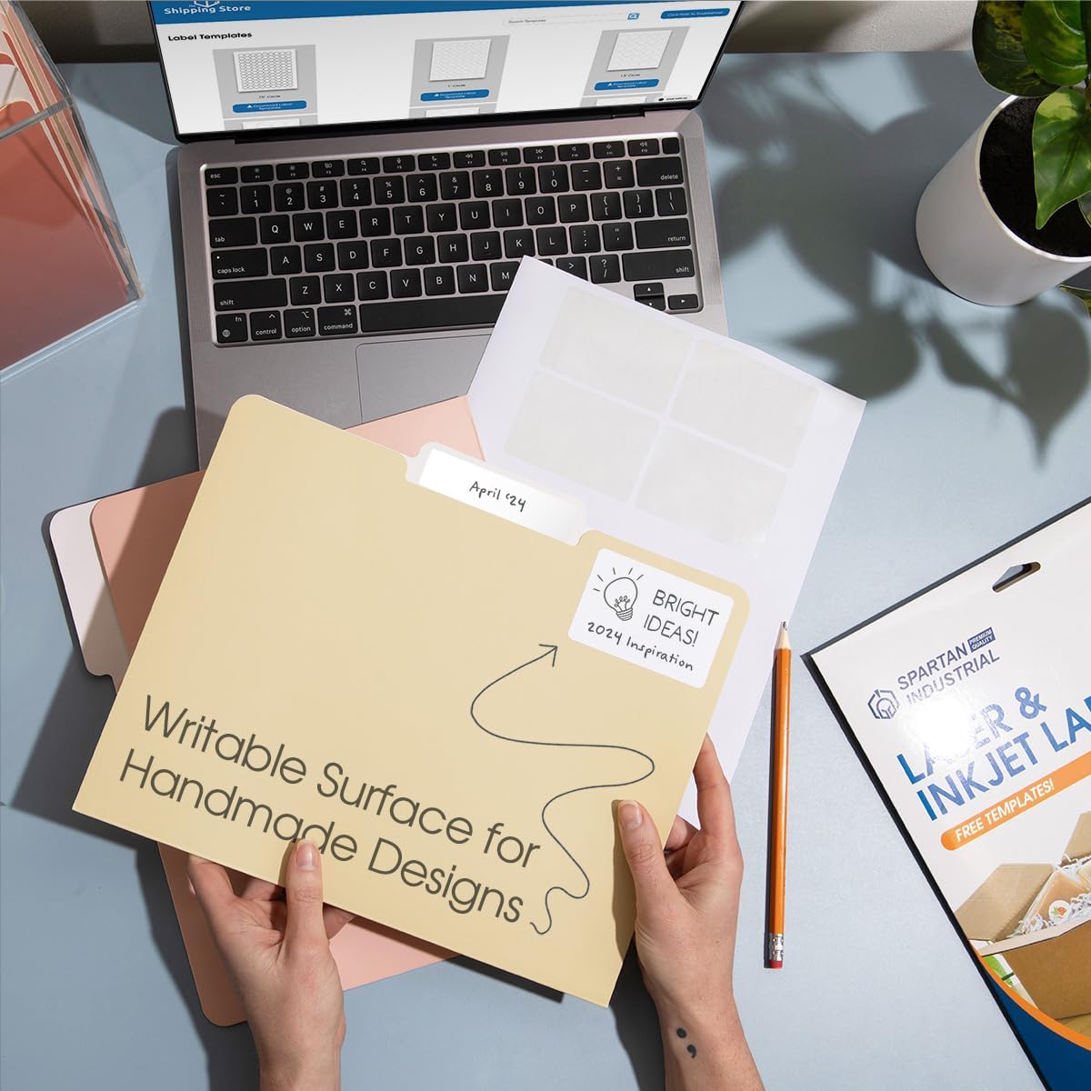 2" X 5" Matte White Shipping Labels Compatible with Inkjet and Laser Printers - 250 Sheets, 2000 Printable Paper Stickers for Mailing, Packages, Addresses - Spartan Industrial