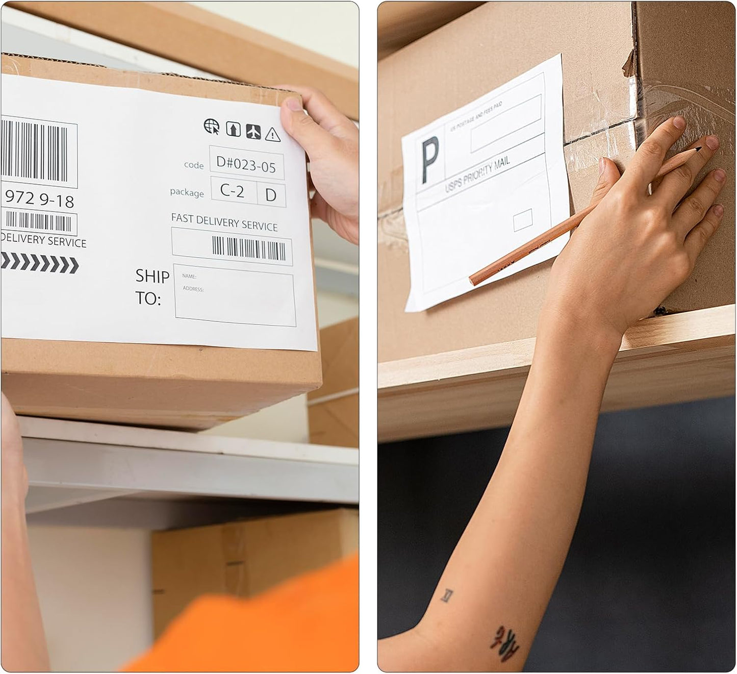 Hehua 10-Roll 1744907 with RFID Chip, 4 x 6 Direct Thermal Printer Shipping Labels, Compatible with DYMO LabelWriter 5XL 4XL LW Extra-Large Internet Postage Labels, 4" x 6" Size, Total 2200 Quantity