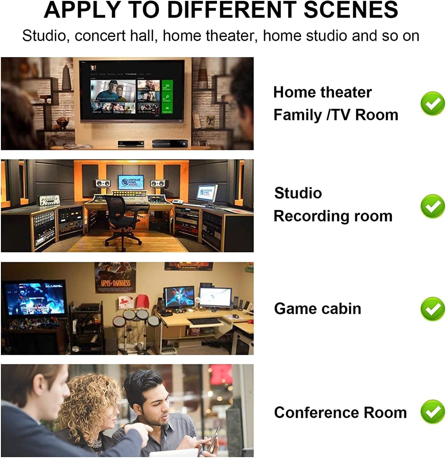 JBER 12 Pack Acoustic Foam Panels, 1" X 12" X 12" Sound Proof Foam Panels for Walls, High Desnsity Studio Soundproofing Wedges - Fire Resistant & Noise Absorbing for Studio, Office, Home (Blue)