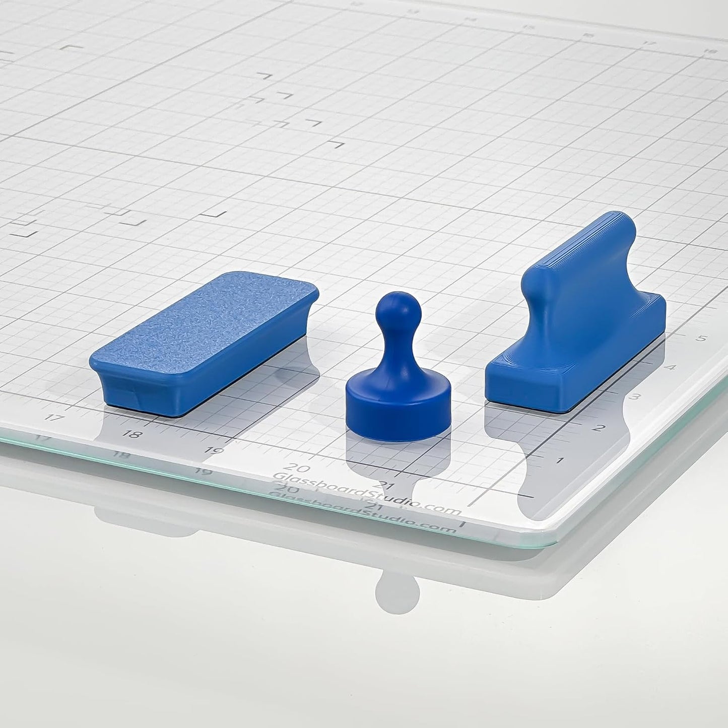 Glassboard Studio Mega Magnets - Neodymium - Heavy Duty, Colorful, Ergonomic, Ideal for Crafting, Quilting, and as Magnetic Knife Holders (12, Steel Gray Bar)