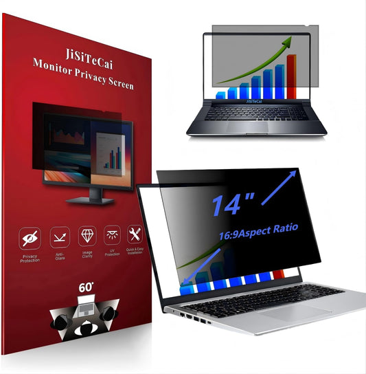 14" Computer Privacy Screen Filter for (16:09) Screen Monitor - Premium Anti-Glare Computer Screen Cover - Scratch Resistant - UV & Blue Light Screen Protector (Black-14)