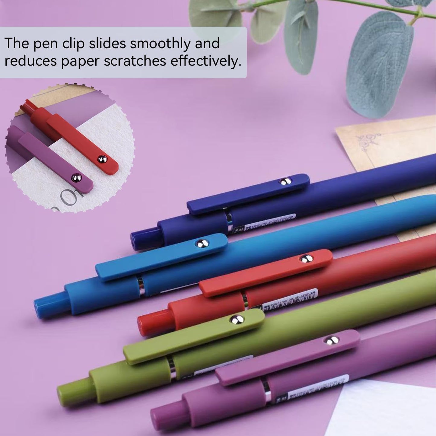 Gel Pens, 5Pcs 0.5mm Fine Point Black Ink Pens With Smooth Wirting,Office Desk Accessories,Quick Dry Pens For Journaling,Ballpoint for School Supplies, Gift for Women Men Student(Retro)