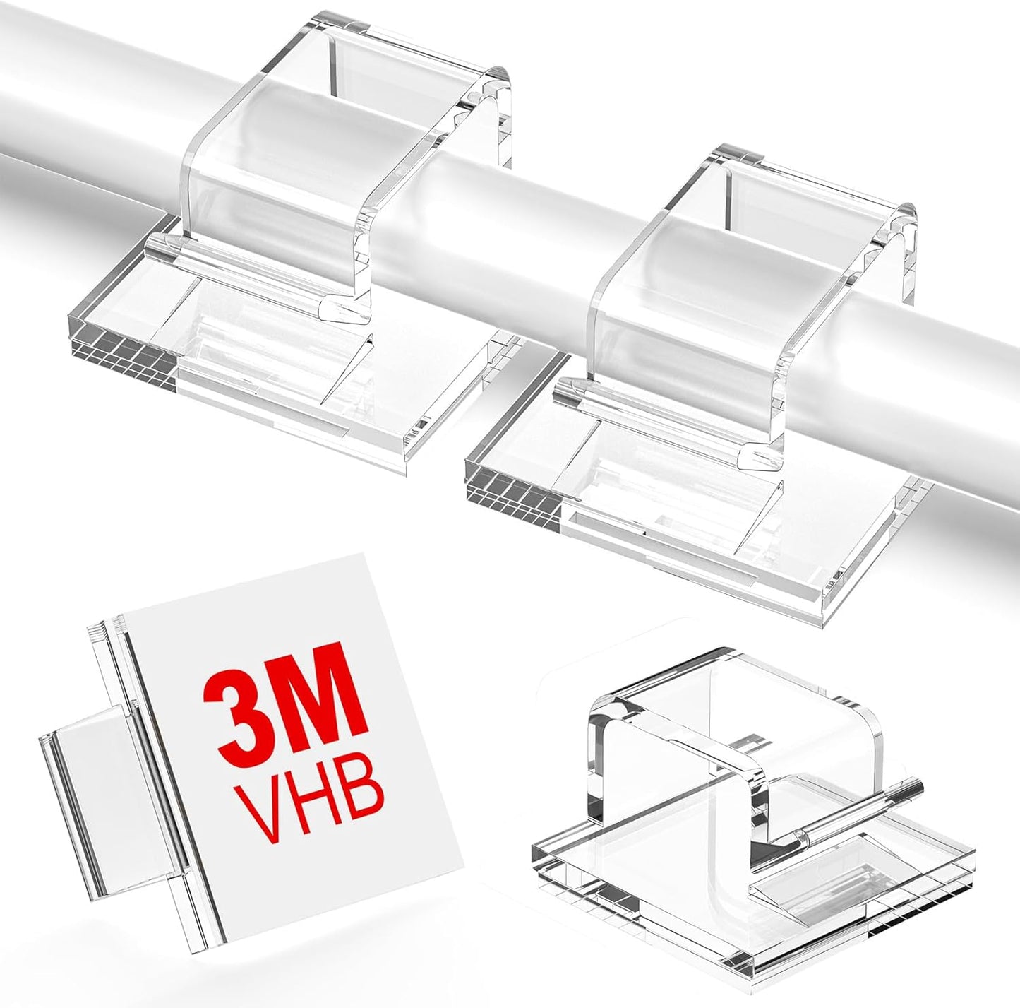 100 PCS Outdoor Light Clips (Small, Clear), Christmas Light Clips for String Lights, Adhesive Cable Clips for Cable Management Cord Organizer, Wire Holders Hooks for Wall, Car, PC