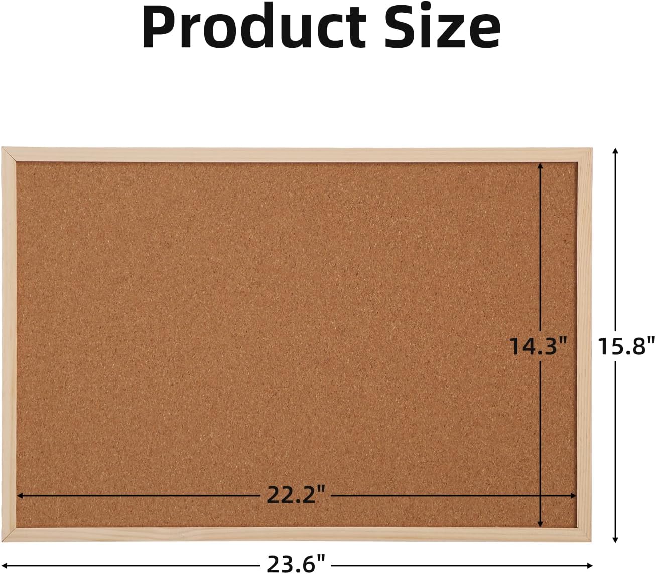 16” x 24” Cork Boards for Walls with Wooden Frame 1pack, Double Sided Office Board for Wall Organizer, Bulletins Board Decorative Hanging Pin Board for School, Home & Office, Notice Board Memo Board