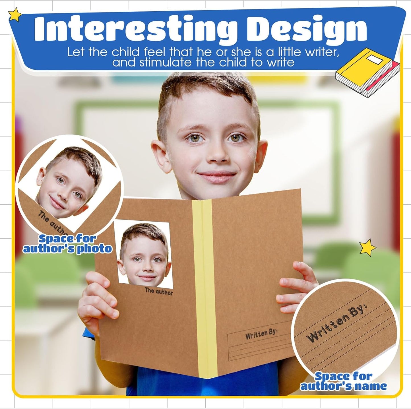 Henoyso 10 Pcs Primary Composition Notebook 9 3/4 x 7 1/2 Inch Kids Journal, Back to School Supplies, K-2 Primary Writing Notebook for Kids Student Draw and Write Story Journal (Macaron Color)