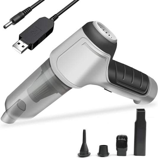 GajetNest Handheld Mini Portable Compact Car Vacuum Cleaner & Blower 2-in-1 with HEPA Filter, Lightweight Design, 25-Minute Running Time, Cordless Rechargeable Crevice Tool - 9000 PA Suction