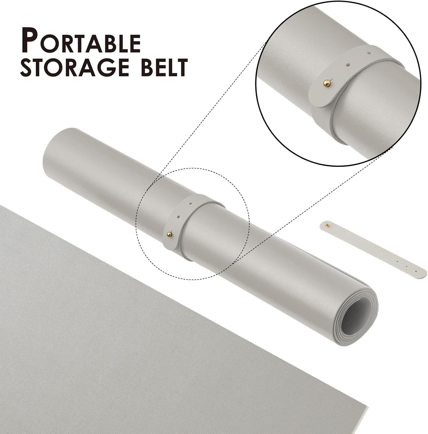 HOMIEAZICOZI Leather Desk Mat - Non-Slip PU Pad for Office and Home Organization Accessories Ideal Large Mouse Mats on Top of Desks (Silver,31.5''x 15.7'') (DPD-Sil-M)