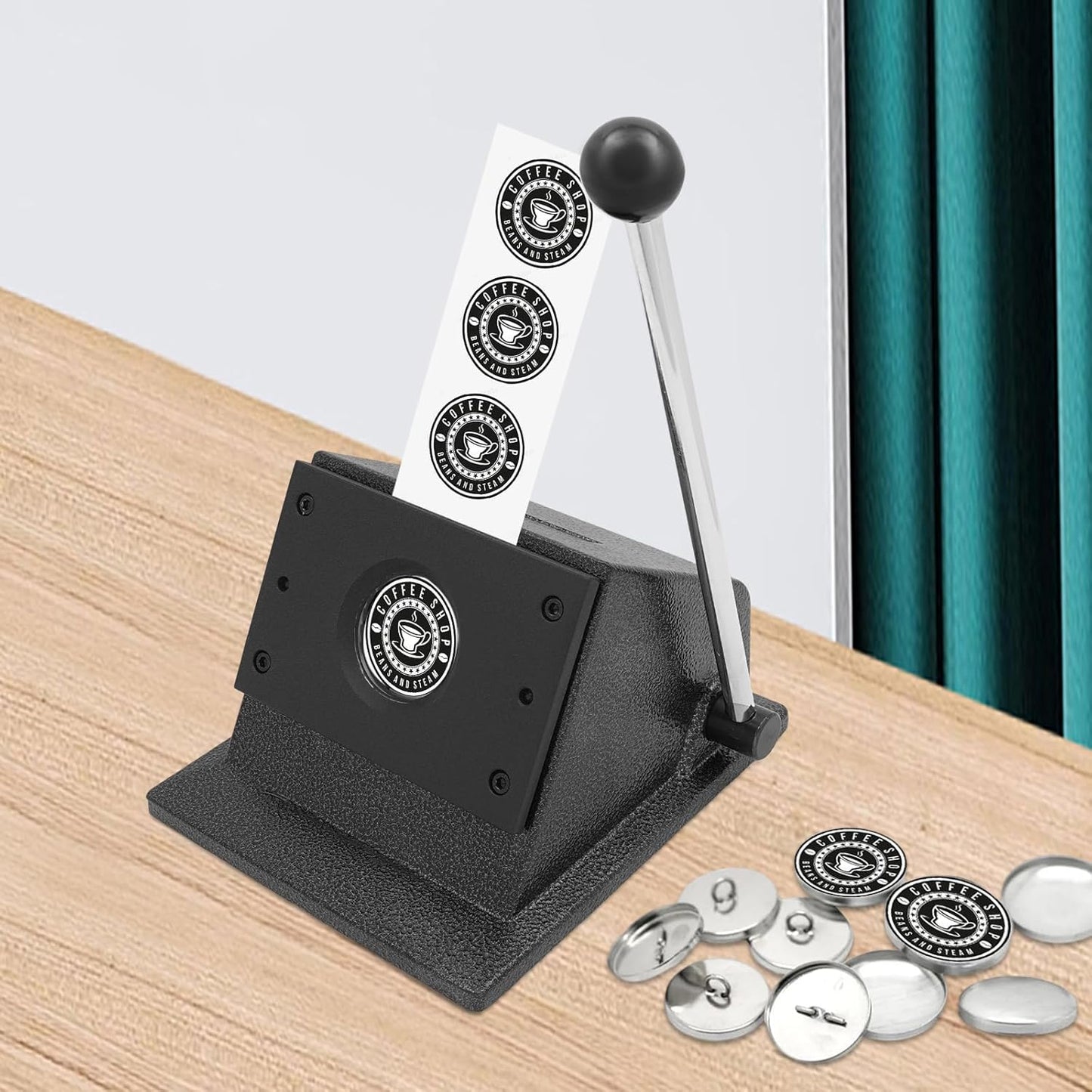 1.46" /37mm Button Paper Cutter, Round Punch Die Cutter, Professional Badge & Medal Cutting Machine, Manual Circle Cutter for Paper, Cardboard & Thin Leather