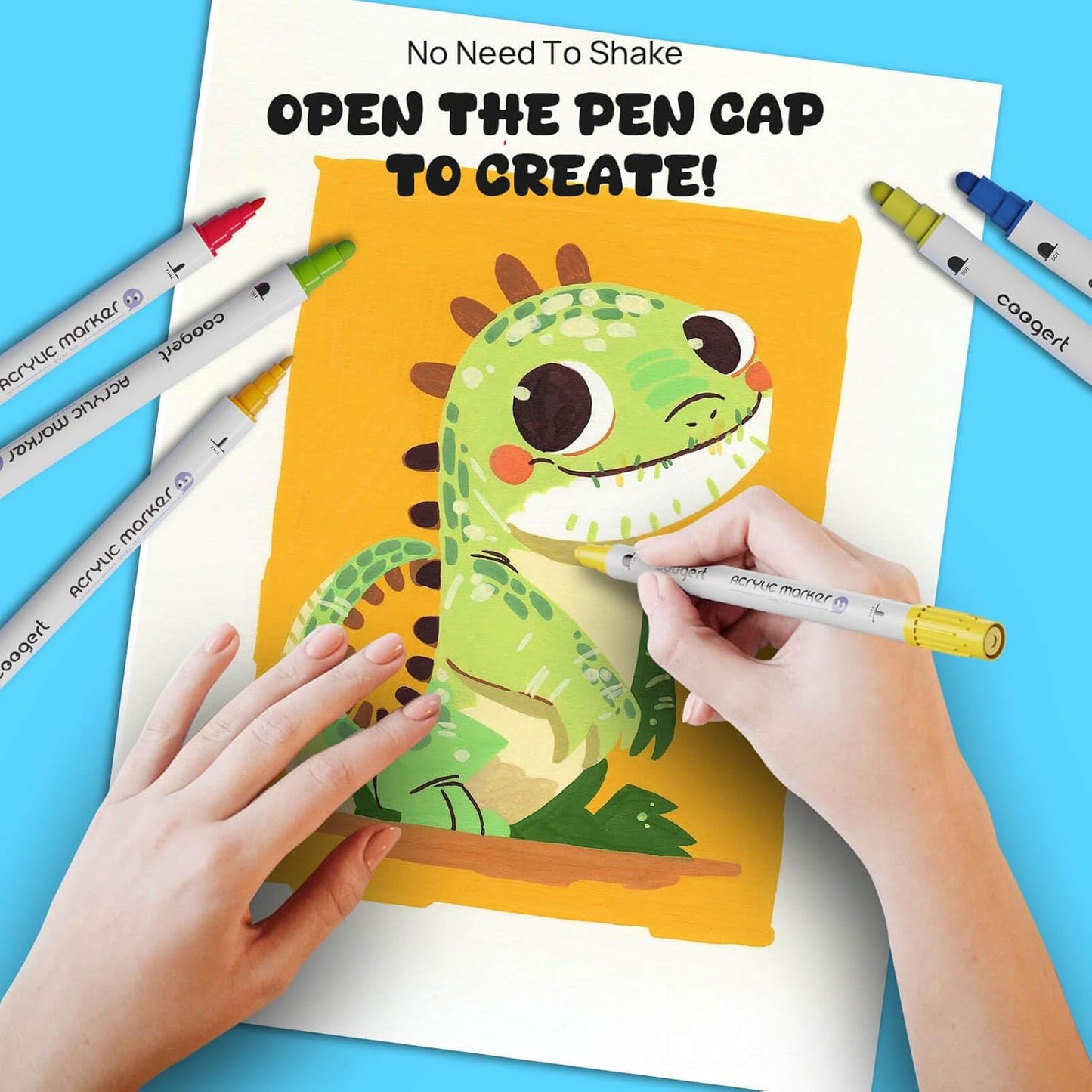 12 Colors Dual Tip Acrylic Paint Markers,Fine Tip and Dot Tip Acrylic Paint Pens For Rock Painting, Canvas, Wood, Glass, Ceramic, Fabric, Plastic, Egg, Art Painting Supplies Kit