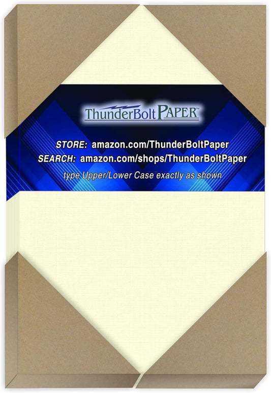 100 Natural Linen 80# Cover Paper Sheets - 4" X 6" (4X6 Inches) Photo|Card|Frame Size - 80 lb/pound Card Weight - Fine Linen Textured Finish - Quality Cardstock