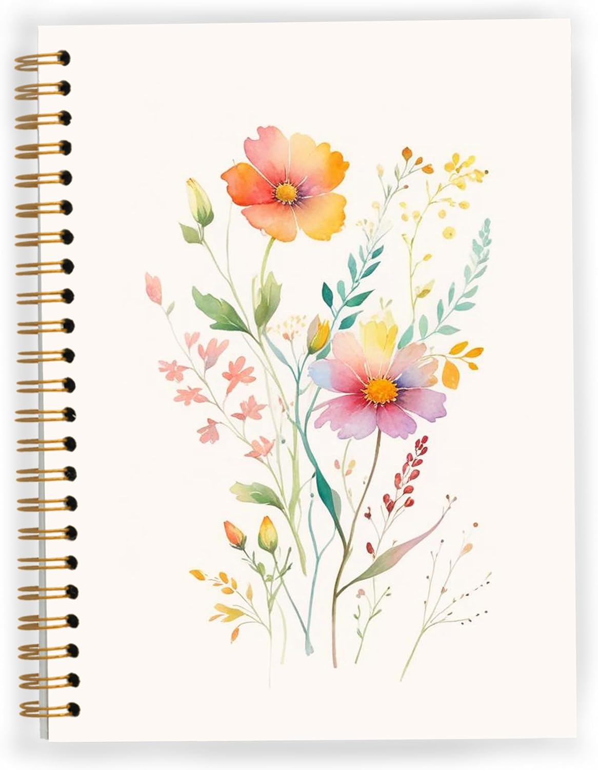 Vintage Wild Flower Botanical Plant Notebook 01,Rustic Spring Floral Cottagecore Notebook Journal for Work Office School Student Teacher,Hardcover Spiral Notebook 5.5x8.3