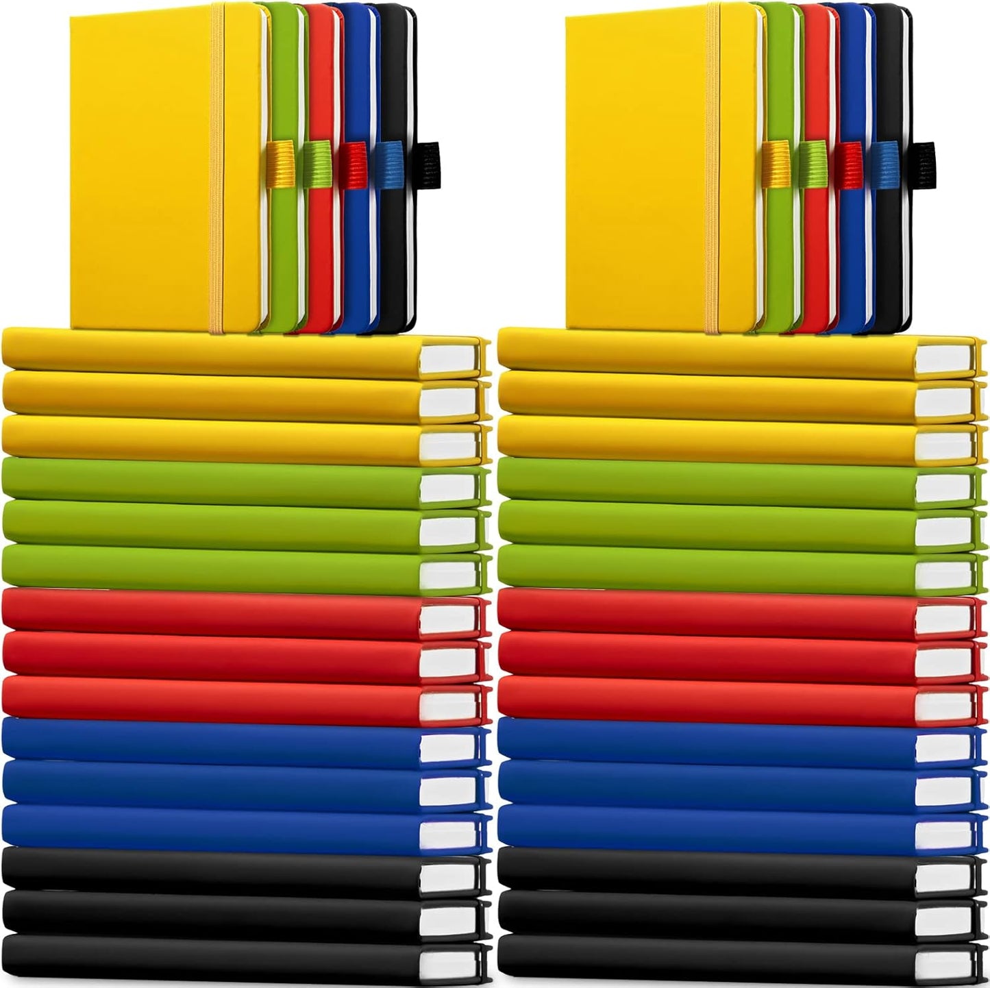 40 Pack Pocket Notebook Journals A6 Mini Hardcover Journal PU Leather Lined Notebooks 3.5 x 5.5 Inch Small College Ruled Notepad With Pen Holder for Writing Office School Supplies(Mixed Color)