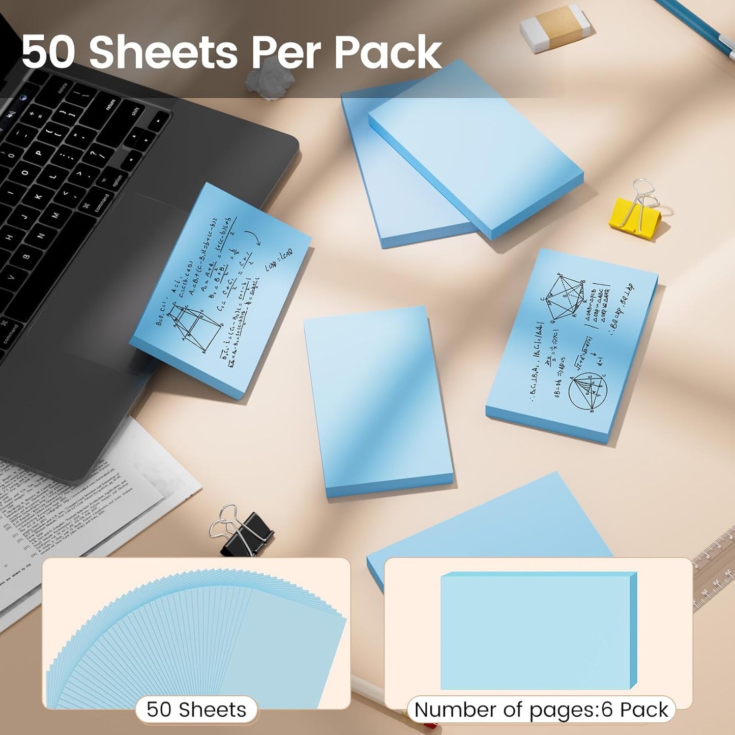 Index Cards 3x5 Inch, 300sheets, Flash Cards, Blank Blue Note Cards Paper For Studying, Schools Supplies, College, Office And Home Organization, Note Taking Supplies