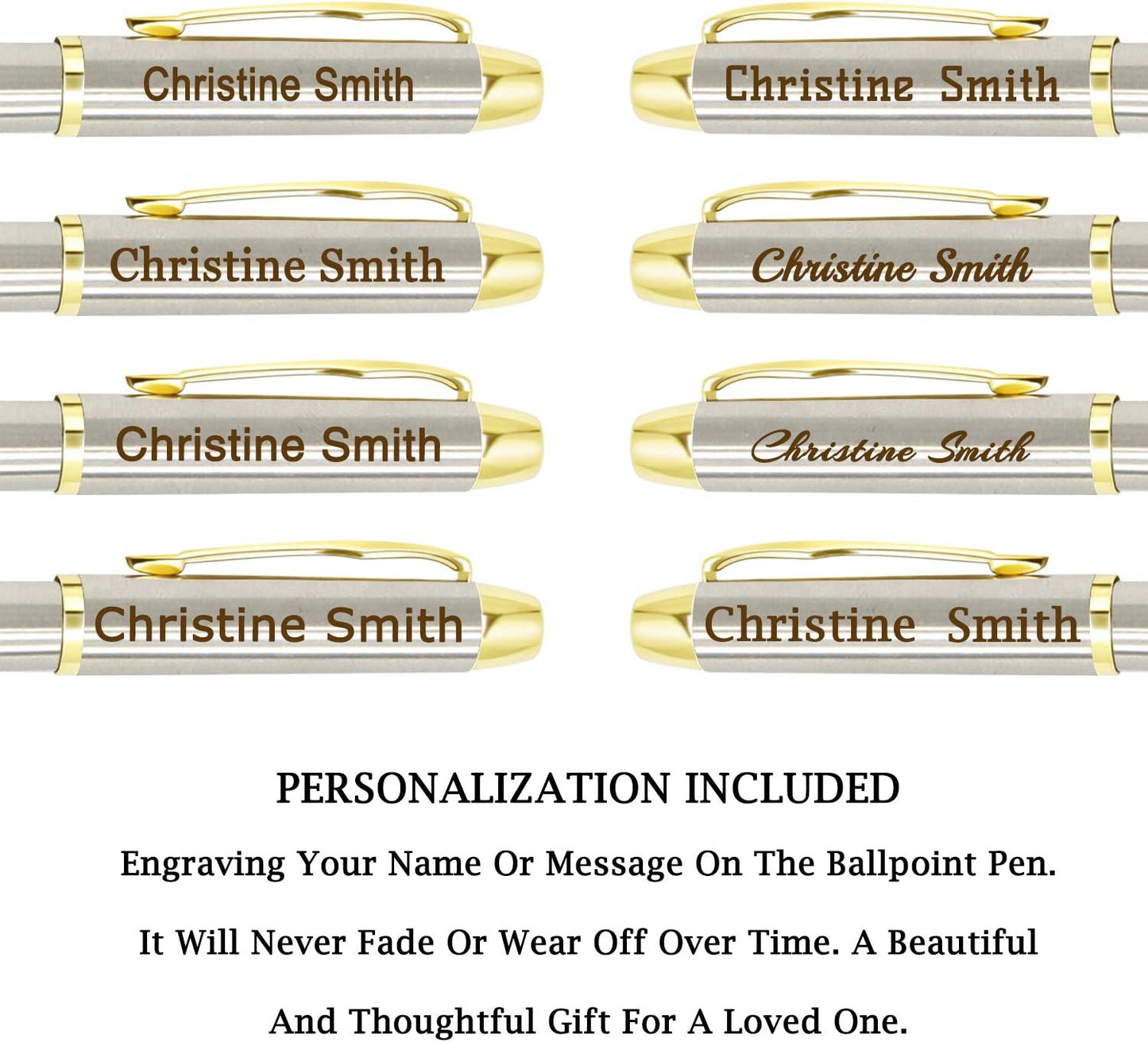 Amlion Personalized Pens Custom Engraved Pen with Name, Refillable Medium Refill, Personalized Gifts for Men Women
