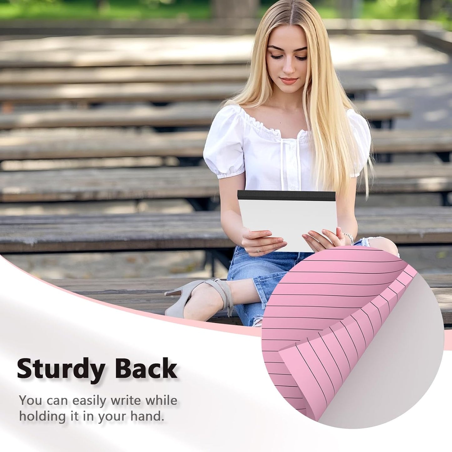 12 Pack Note Pads 5x8, Narrow Ruled Legal Pad Writing Pads 5x8, Multicolor Small Notepads Small Note Pads, 30 Sheet/Notepad, Pink Legal Pad, Purple Notepad,Colored Lined Paper for School,Business,Home