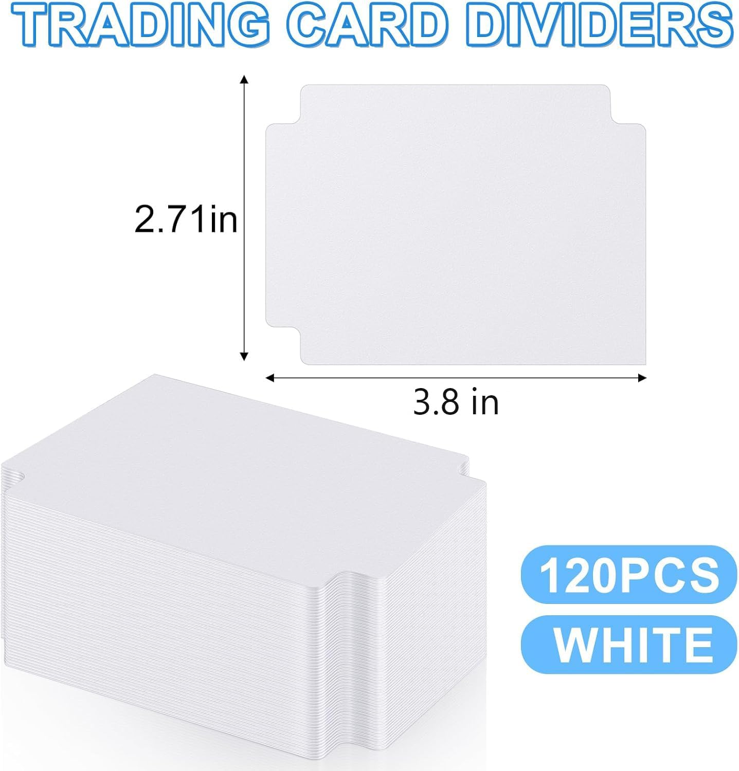 120 Pcs Trading Card Dividers Card Sorting Tray White Card Separators with Tabs Blank Card Box Card Divider Cards for Sports Games, 2.71 x 3.8 Inches Fit for MTG TCG Sports Cards Card Games