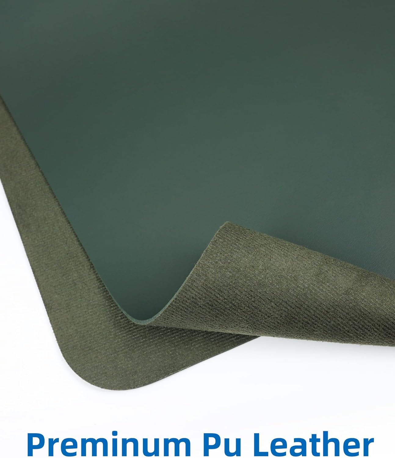 Leather Desk Pad Blotter,Mouse Pad,Office Desk Mat, Non-Slip PU Leather Desk mat,Large Desk mat,Waterproof Keyboard mat for Office/Home/Decor (Dark Green,31.5" x 15.7")