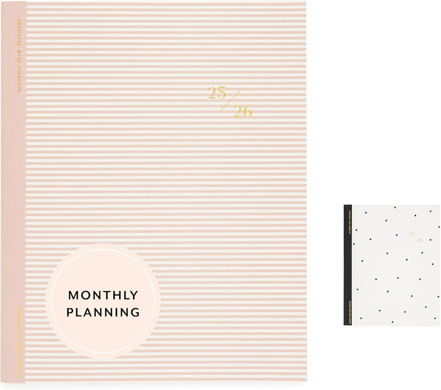 Sugar Paper 2025-2026 Monthly Academic Planner, August 2025 to July 2026, School, College & Student Planner, 12 Month, 8” x 10”, Rose Stripe