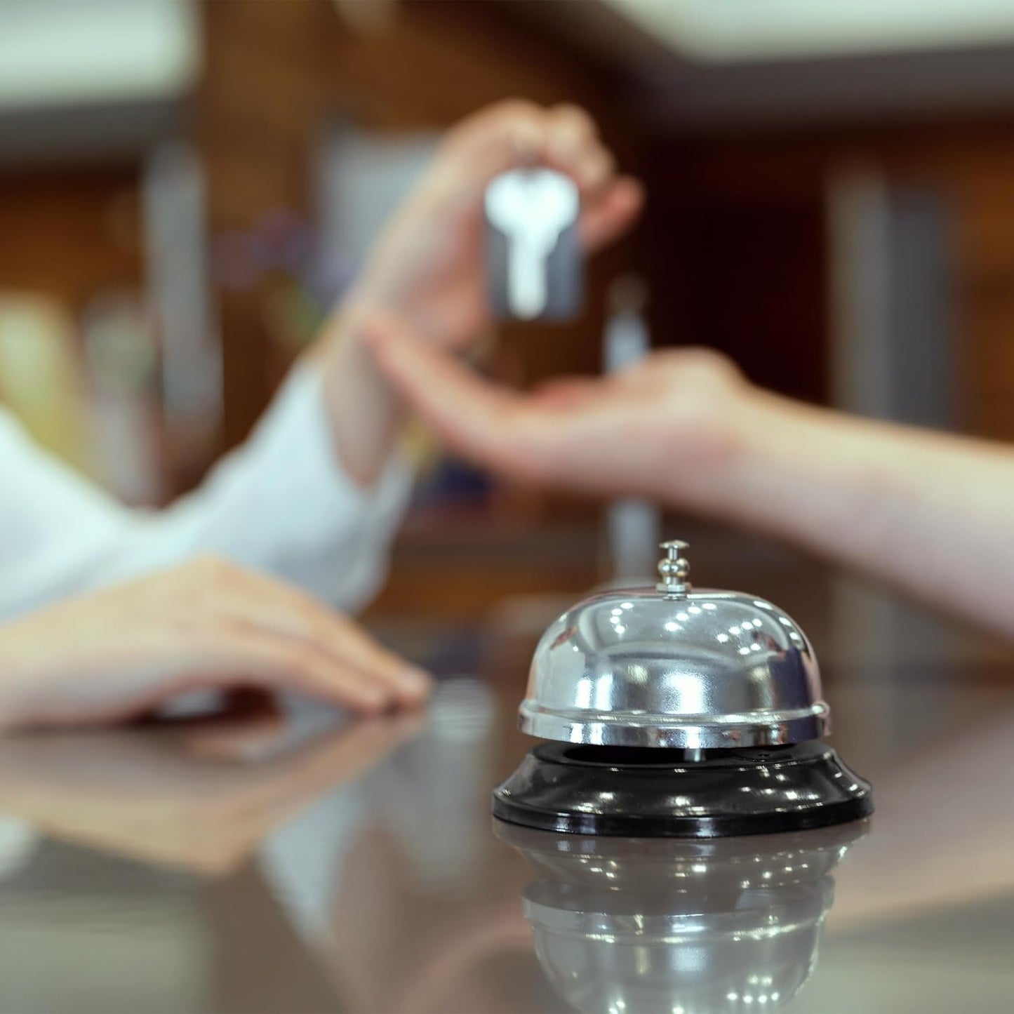 Super Z Outlet Call Bell 2-Pack - Classic Service Bell for Desk, Counter, or Reception 3.35", Gleaming Stainless Steel, Corrosion-Resistant, for Home, Office, School