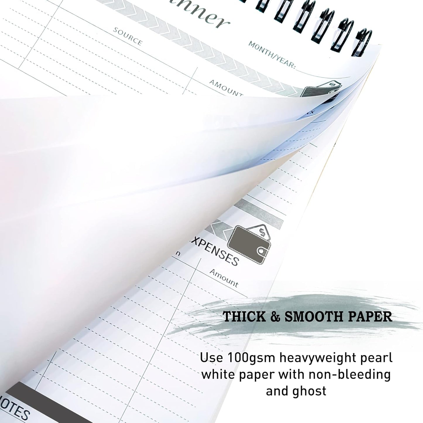 Budget Planner Notepad - Undated Expense Tracker Notebook. Monthly Budgeting Journal, Finance Planner & Accounts Book to Take Control of Your Money.A5(5.6 x 8.3inchs), 100gsm paper-Black