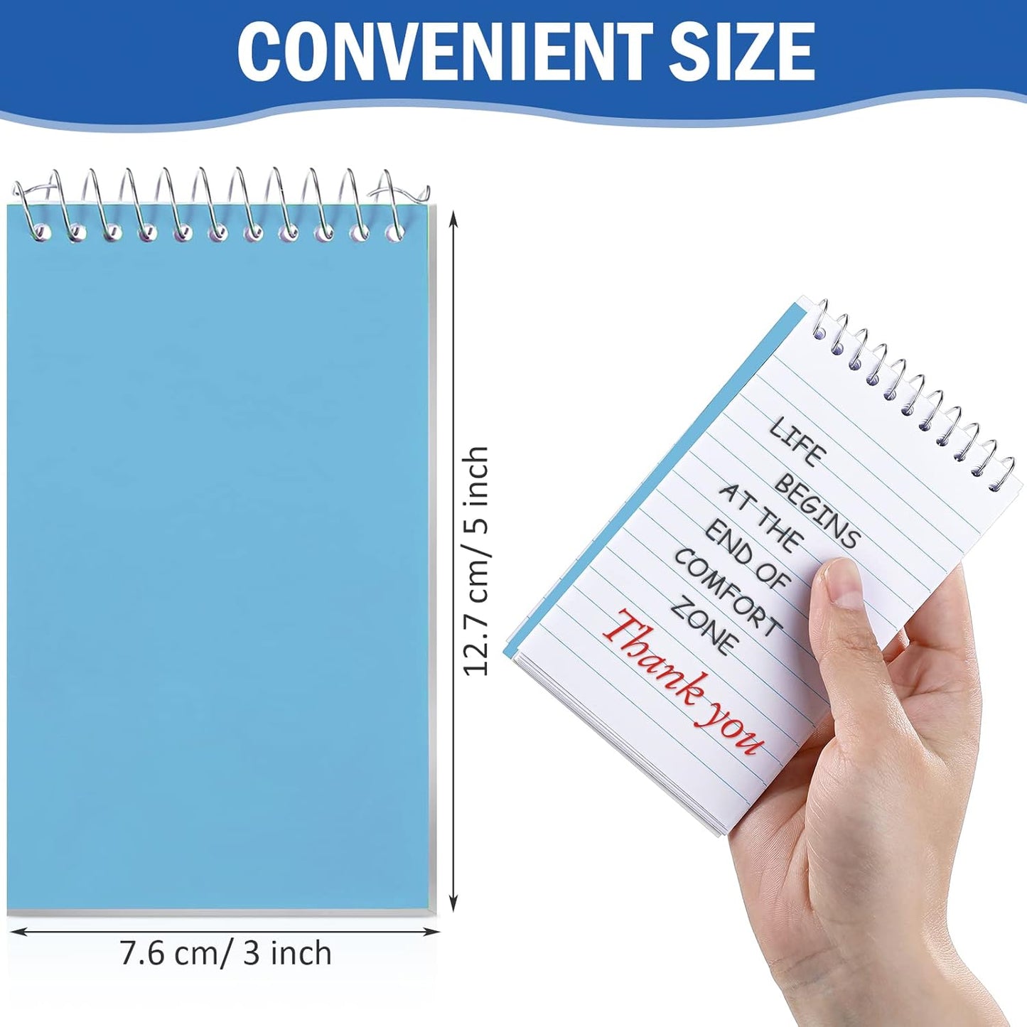 100 Pieces Spiral Memo Pads Bulk 3 x 5 Inch Small Note Pads Top Bound Lined College Ruled Paper Mini Notepad Pocket Spiral Notebooks for School Office Home Supplies, 75 Sheets (Fresh Colors)