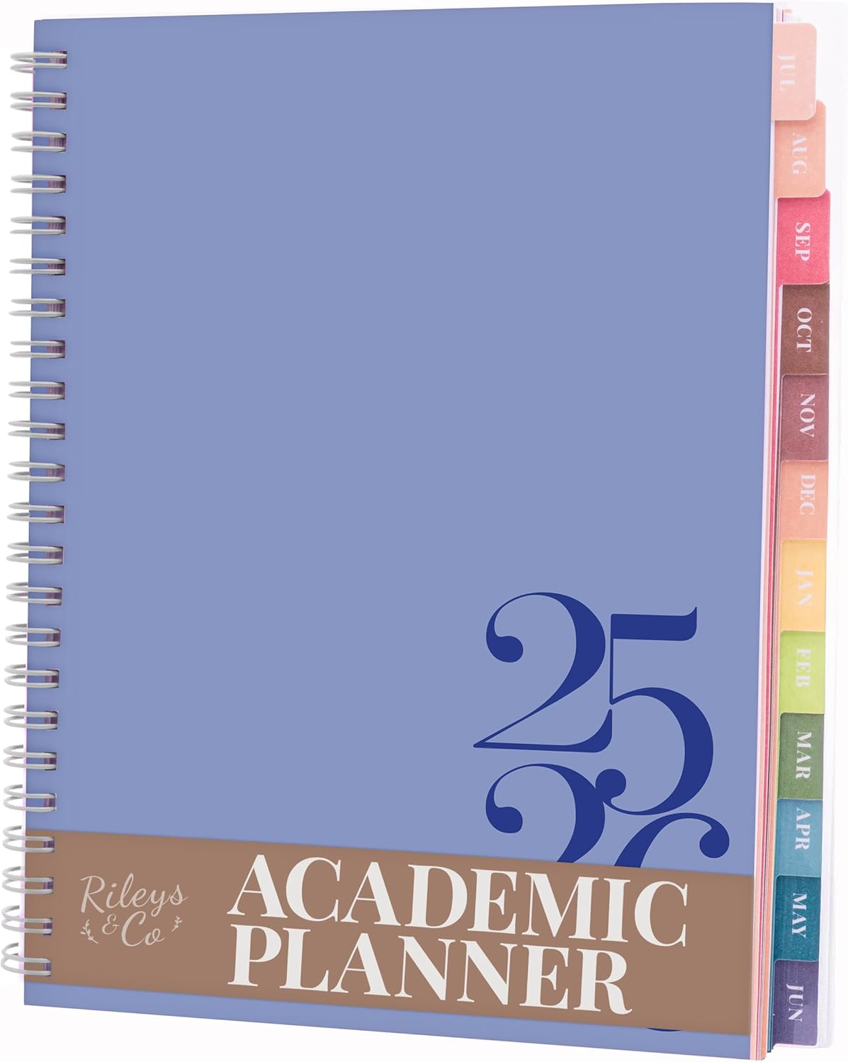 Rileys Academic Planner 2025-2026, Daily, Weekly & Monthly Planner, July 2025 - June 2026, Student Notes Pages, Twin-Wire Binding, Weekly Agenda for School & Work (8 x 6-Inches, Blue, Classic)