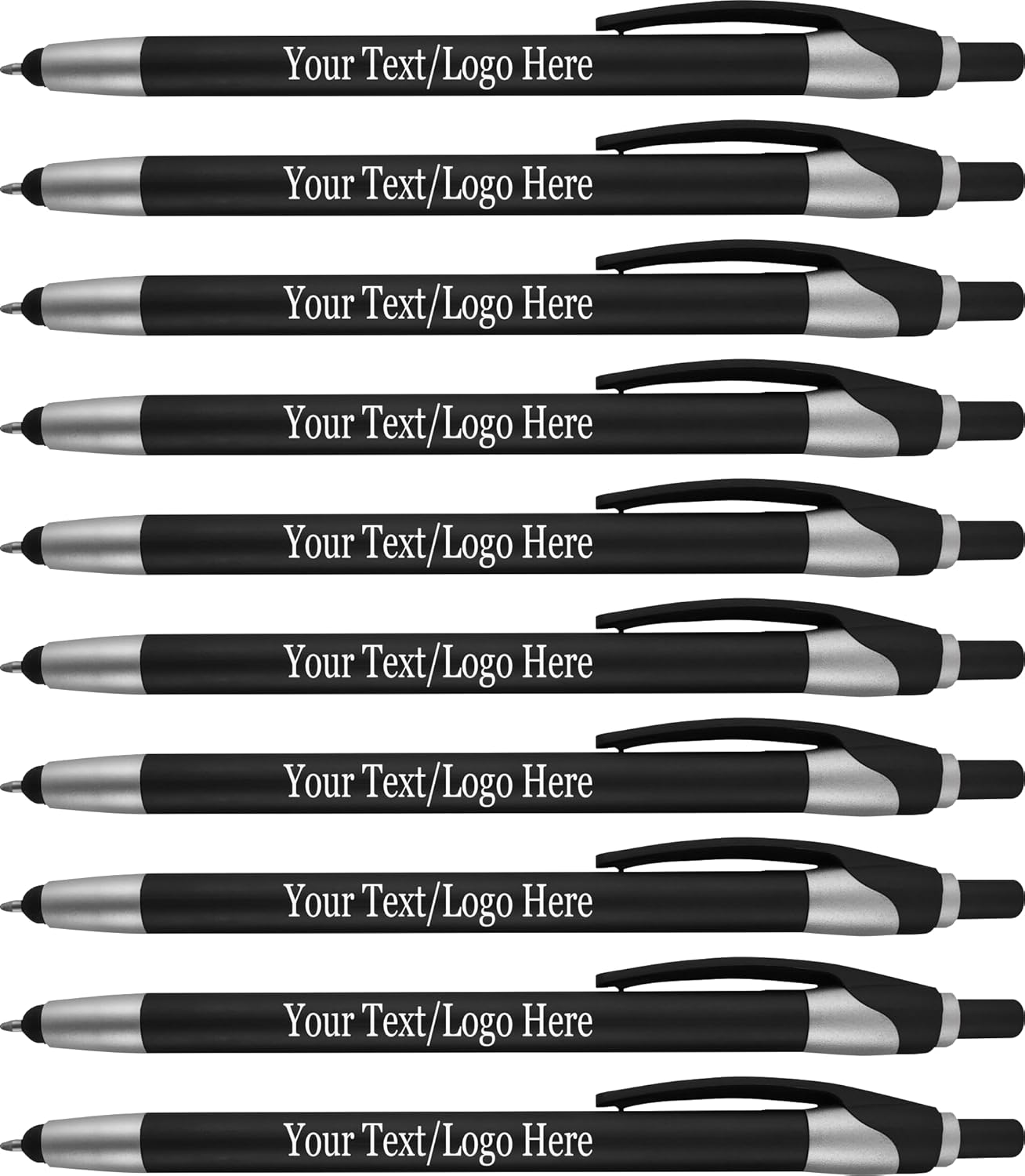 Personalized With your Custom Logo or Text Pens-Pack of 450- for Marketing, Parties, and Events, 2 in 1 Capacitive Stylus & Ballpoint Pen Compatible With Touchscreen Devices, Blue Ink, Black Pens