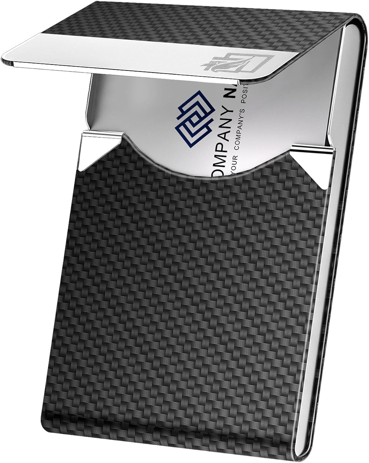 Business Card Holder with Ultra Slim Design, Business Card Case with Premium PU Leather, Suit Pocket Metal Card Holder for Women/Men, Magnetic Closure Quick Access Cards, Small and Easy to Carry