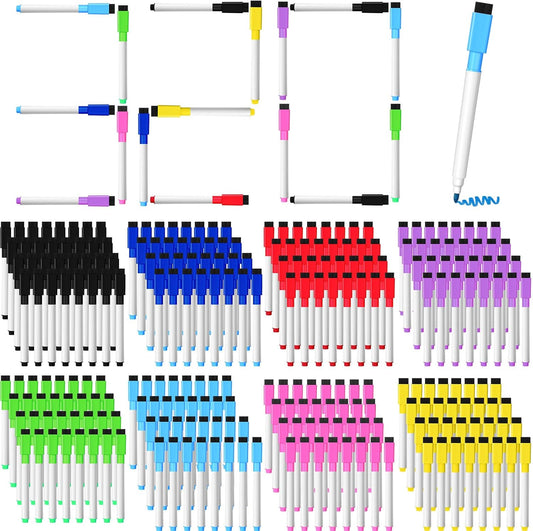 Kosiz 320 Pcs Magnetic Dry Erase Markers, Multicolor Marking Pens with Fine Point Tip, Erasable Caps, Ideal for Whiteboard Dry Erase Boards School Office Home
