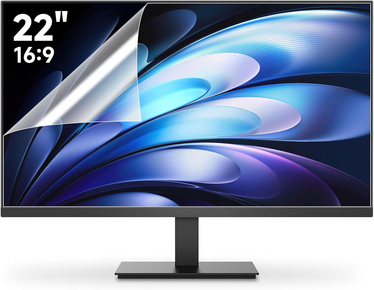 2 Pack 22 Inch 1920x1080P Anti Glare Computer Screen Cover, Eye Protection Anti Scratch Matte Anti Glare Film for All 22'' with 16:9 Aspect Ratio Computer Monitor