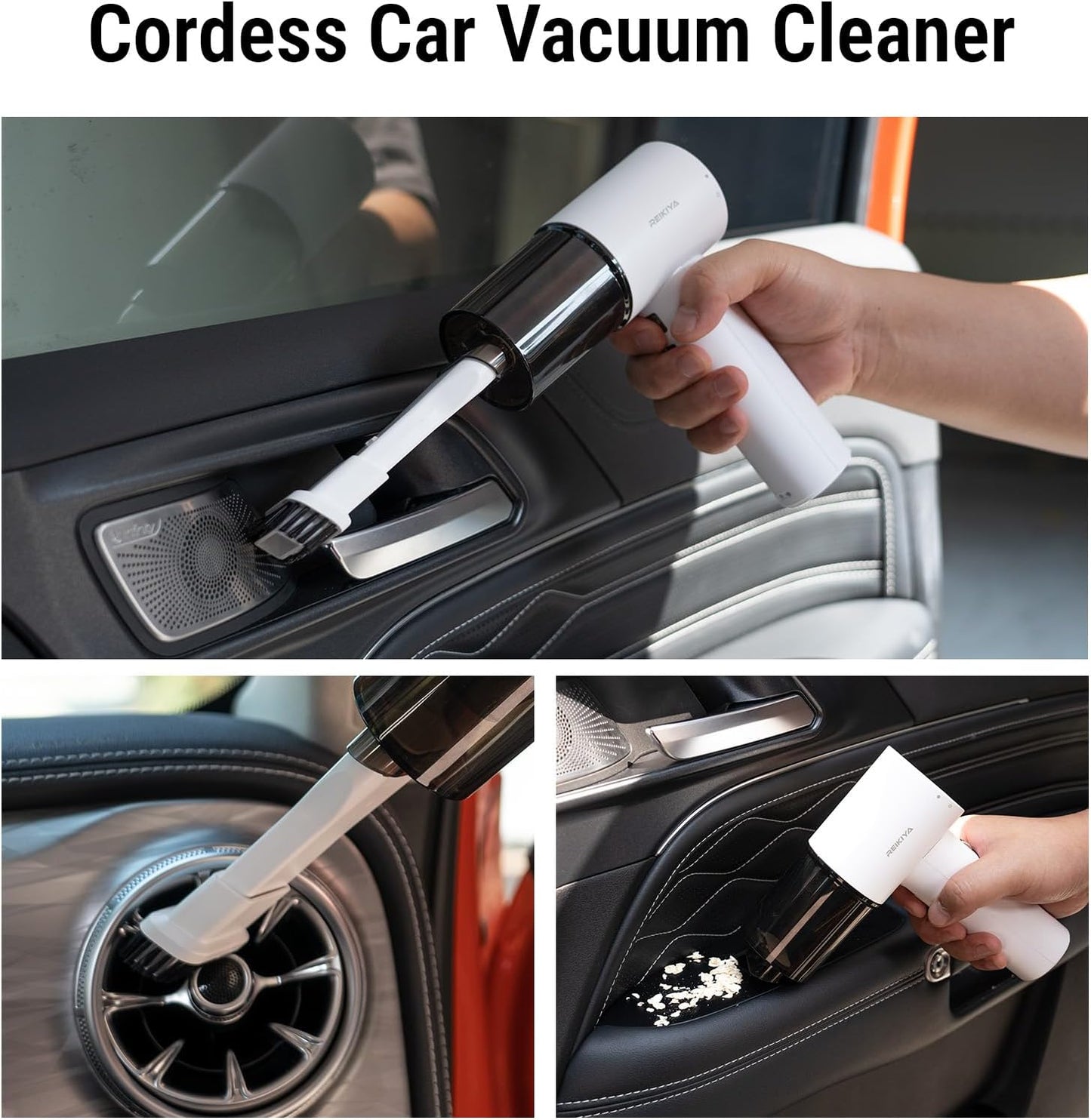 REIKIYA Portable Air Duster 150000RPM Super Power, 18000Pa Cordless Vacuum Cleaner Rechargeable Handheld Pump with LED Light, Adjustable Dust Blower for Computer Keyboard Car House Outdoor