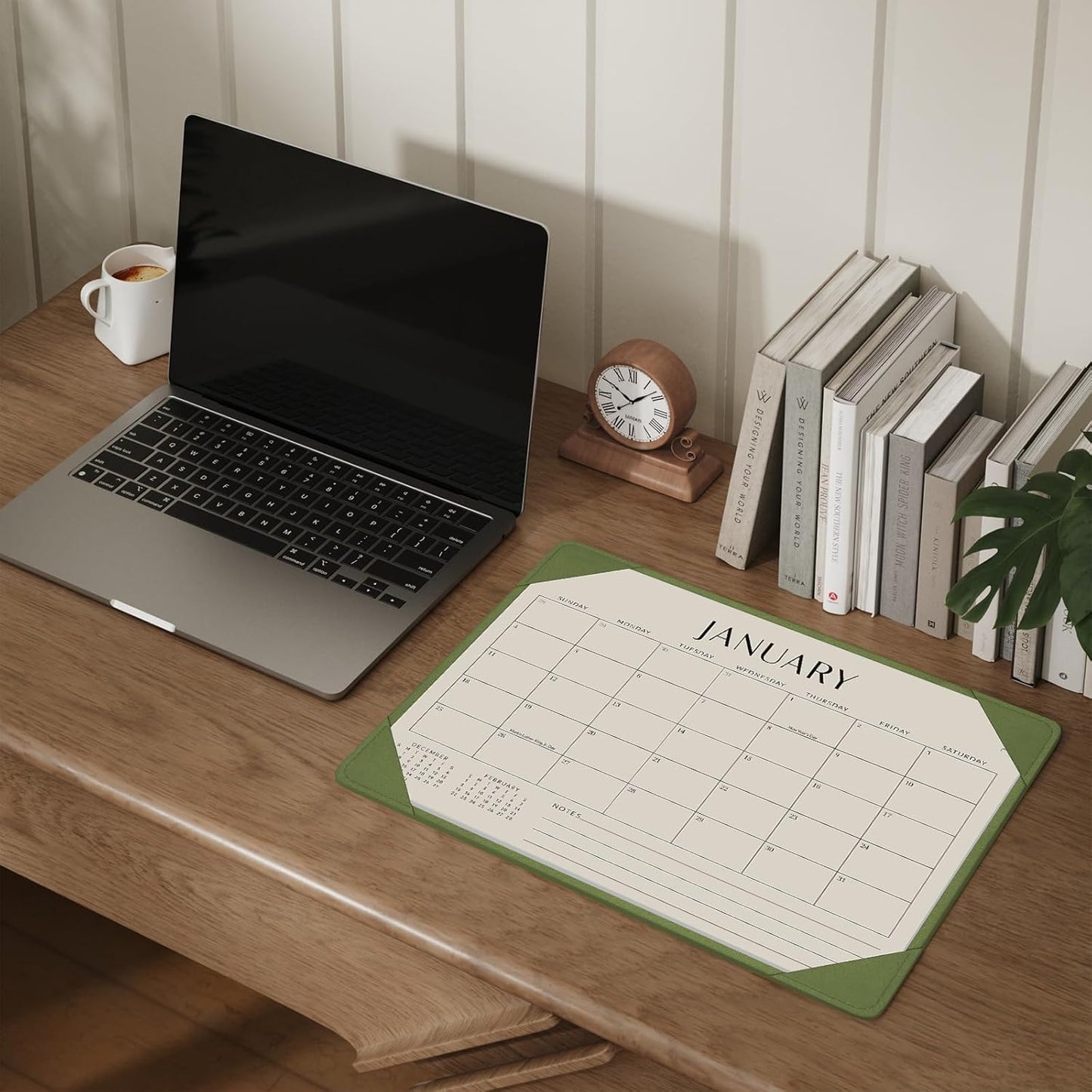Jotsome Desk Calendar 2026 with Desktop Mat, Desk Pad Calendar From 2026 to Jun 2027 14x10.5 inch, Desk Blotter Calendar for Home Office and School, Easy Planning, Green