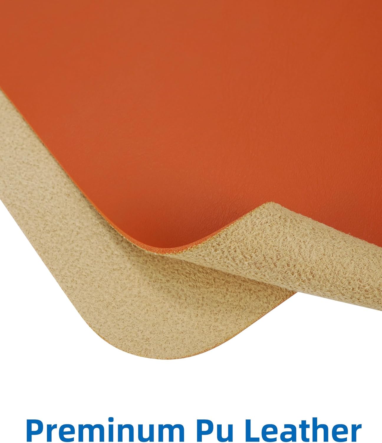 Leather Desk Pad Protector,Mouse Pad,Office Desk Mat, Non-Slip PU Leather Desk Blotter,Large Desk mat,Waterproof Keyboard mat for Office/Home/Decor (Orange,35" x 17")
