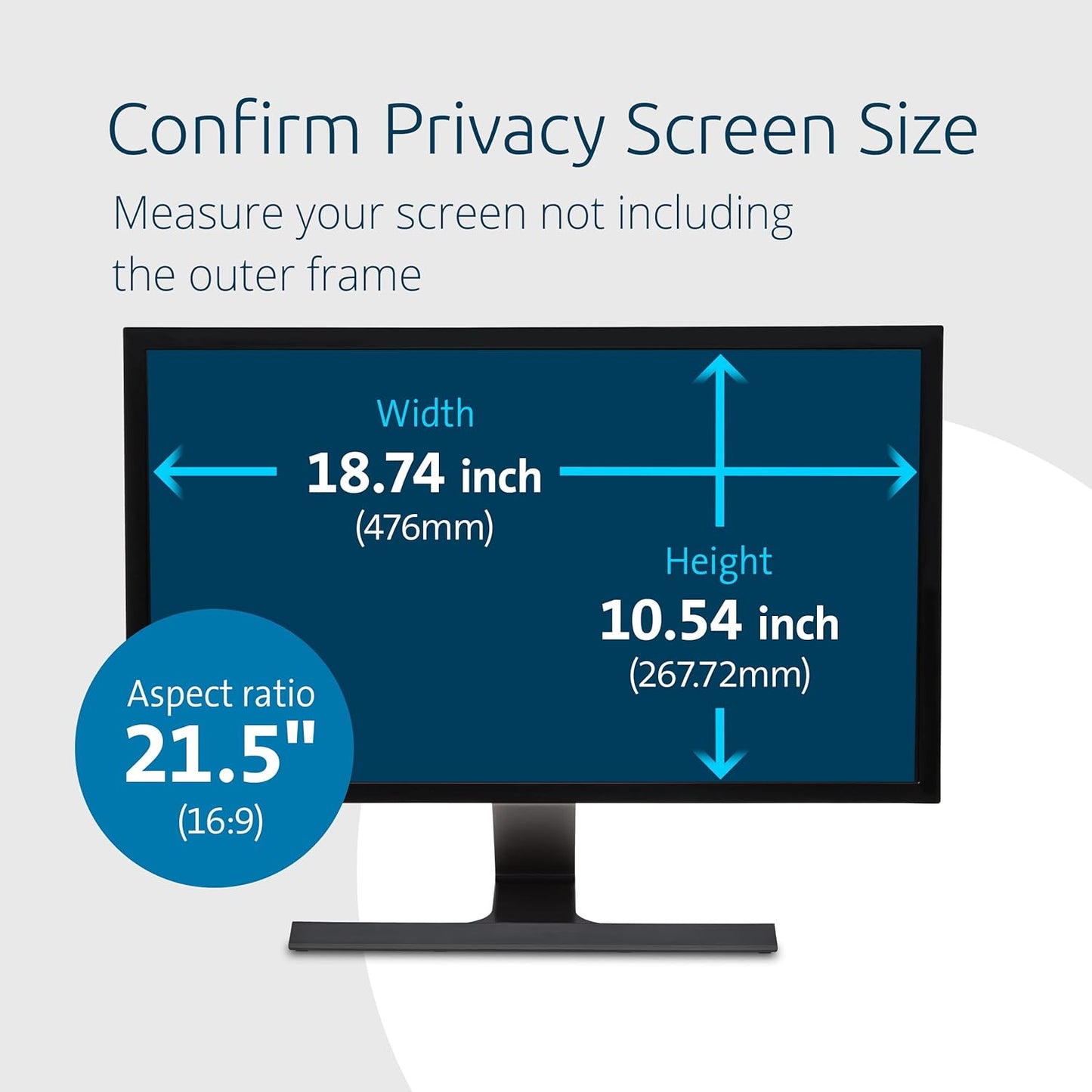 Kensington 21.5 inch Computer Privacy Screen for Desktop, 16:9 Widescreen Monitor, FP215W9 Anti-Glare Blue Ray Reduction Computer Privacy Filter, Matte and Glossy Viewing Options, K55415WW