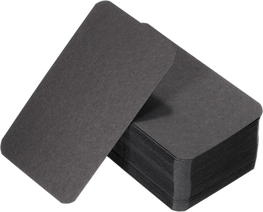 PATIKIL 3.5" x 2" Blank Paper Business Cards, 100 Pack Small Index Flash Cards Words Message Note Card Mini Paper Tags for DIY Gift Craft Scrapbooking, Black