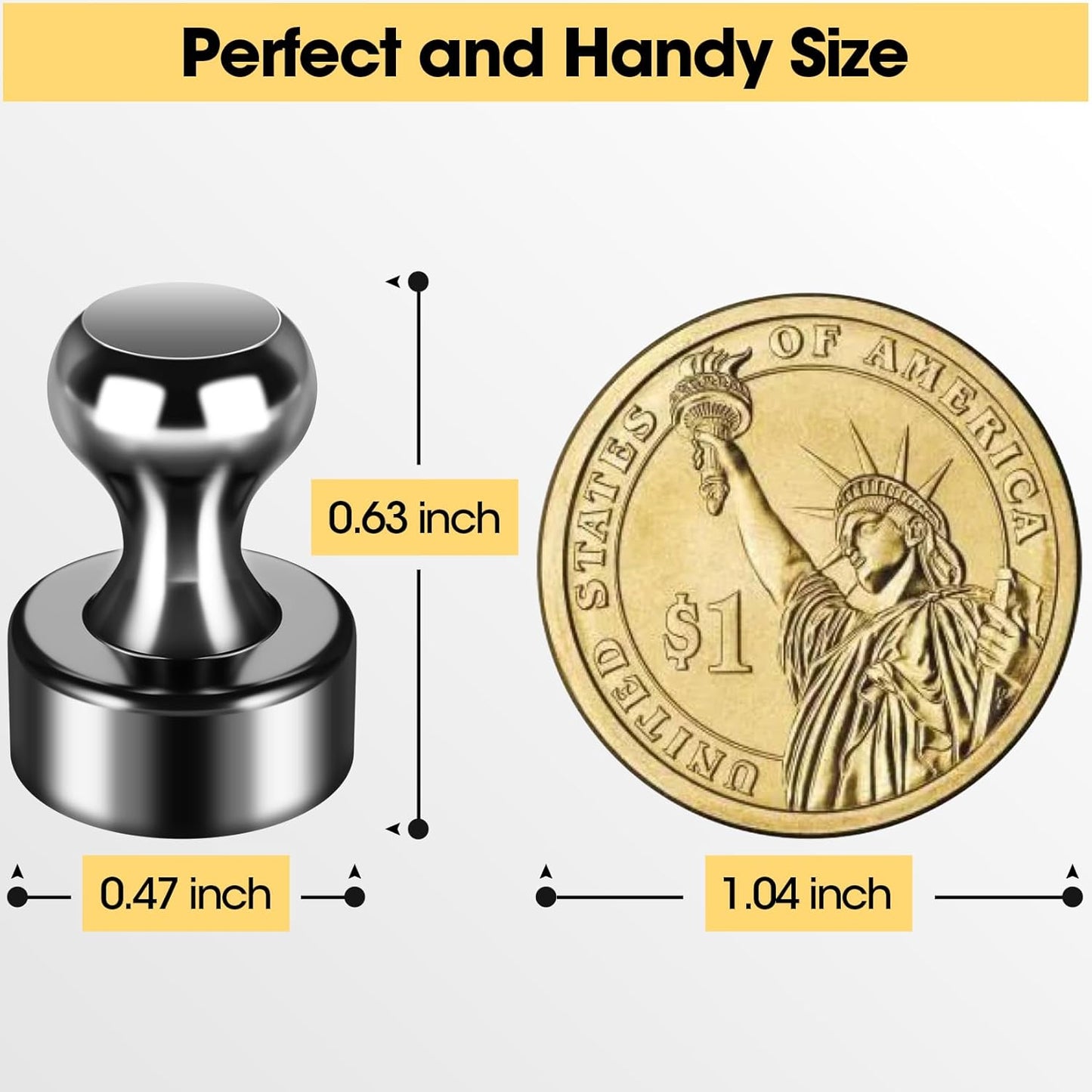 20 Pack Magnetic Push Pins, Black Strong Fridge Magnets, Whiteboard Magnets, Refrigerator Magnets Strong, Dry Erase Board Magnets for Fridge, Whiteboard, Office, Classroom, Kitchen, Map