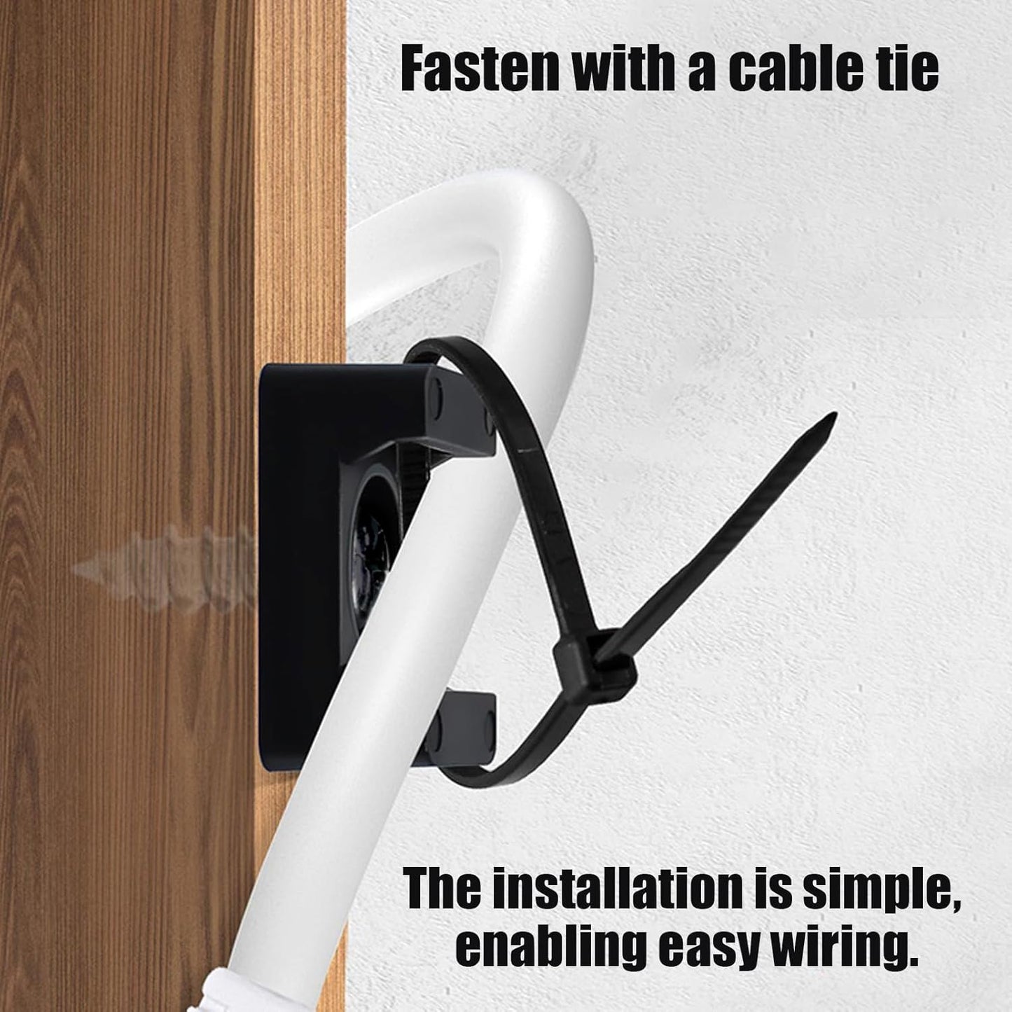 100Pcs Cable Zip Tie Mounts Kit, 0.9in Plastic Zip Ties with Screw Hole, Black Zip Tie Anchors, Sturdy Zip Tie Mounting Squares Base with Tapping Screw for Wire Organizer (Black, 0.9 inch)