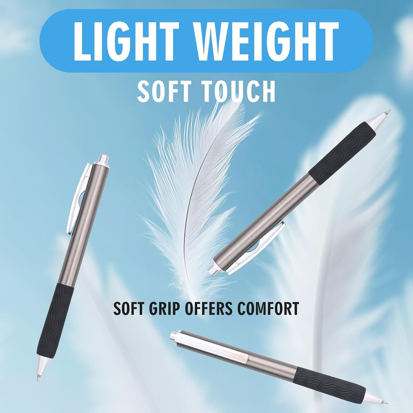 Black Gel Pens, 50Pack Bulk Black Gel Pens, 0.5mm Fine Tip, Black Ink, Smudge-Free, Retractable Ballpoint Pen, Ideal for School, Office, Nurse Documentation (Brown Barrel)