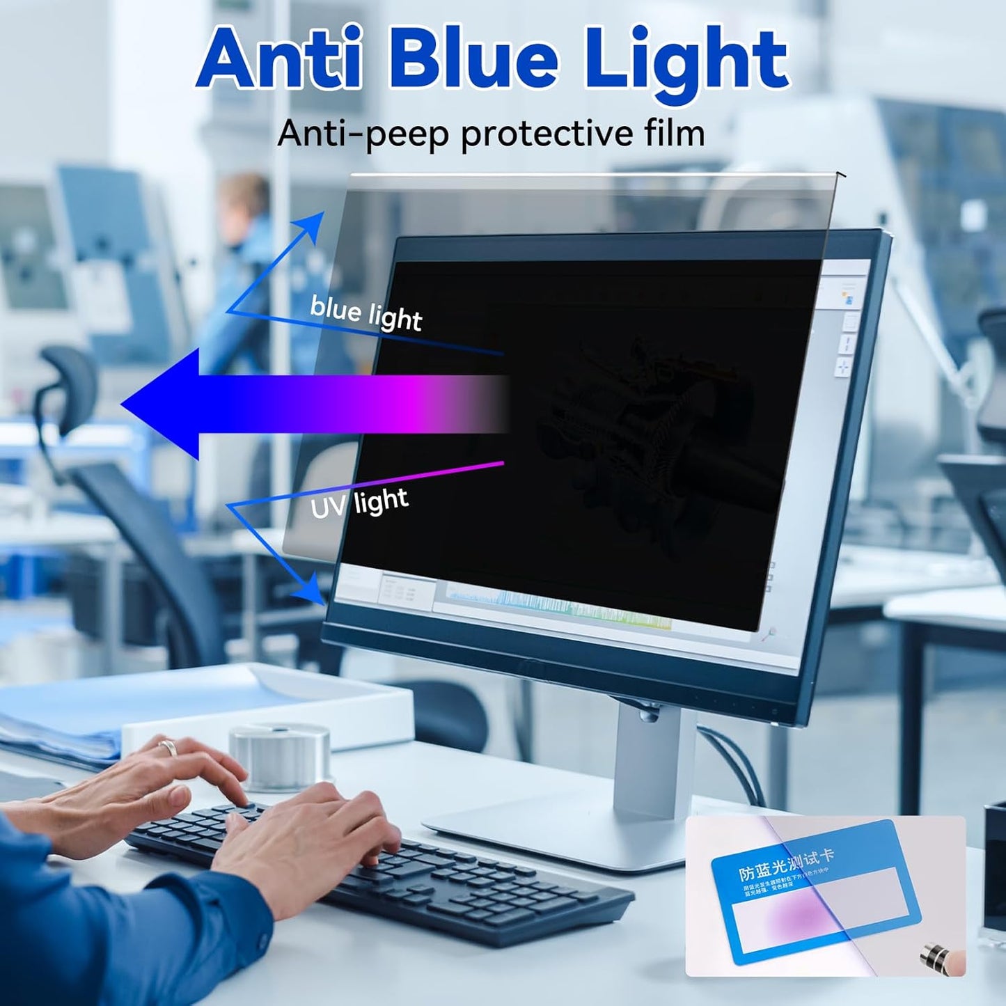 MOSISO 23-24 inch Computer Privacy Screen Protector for 16:9 Monitor, Eye Protection Frame Hanging Type Removable Anti-Scratch Acrylic Privacy Filter for Diagonal 23,23.6,23.8,24 inch PC Monitor