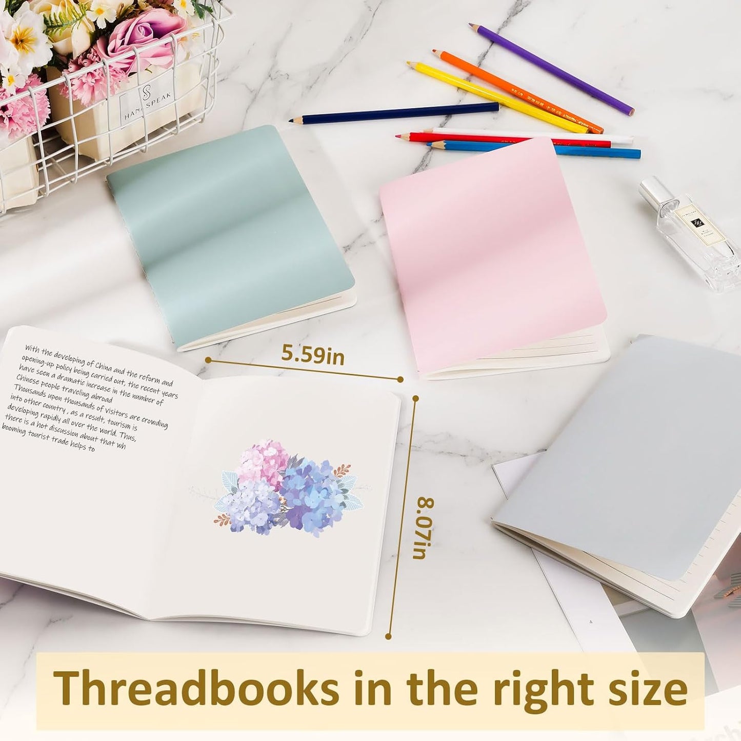 Ddaowanx Notebooks, Journals in Bulk, Blank Paper Sketchbooks, 72 Pages, 36 Sheets, 80GSM, 8.3x5.5 Inch, A5 Size, Travel Writing Notebooks Journal for Office School Supplies (Blank-48pack, 8 Colors)