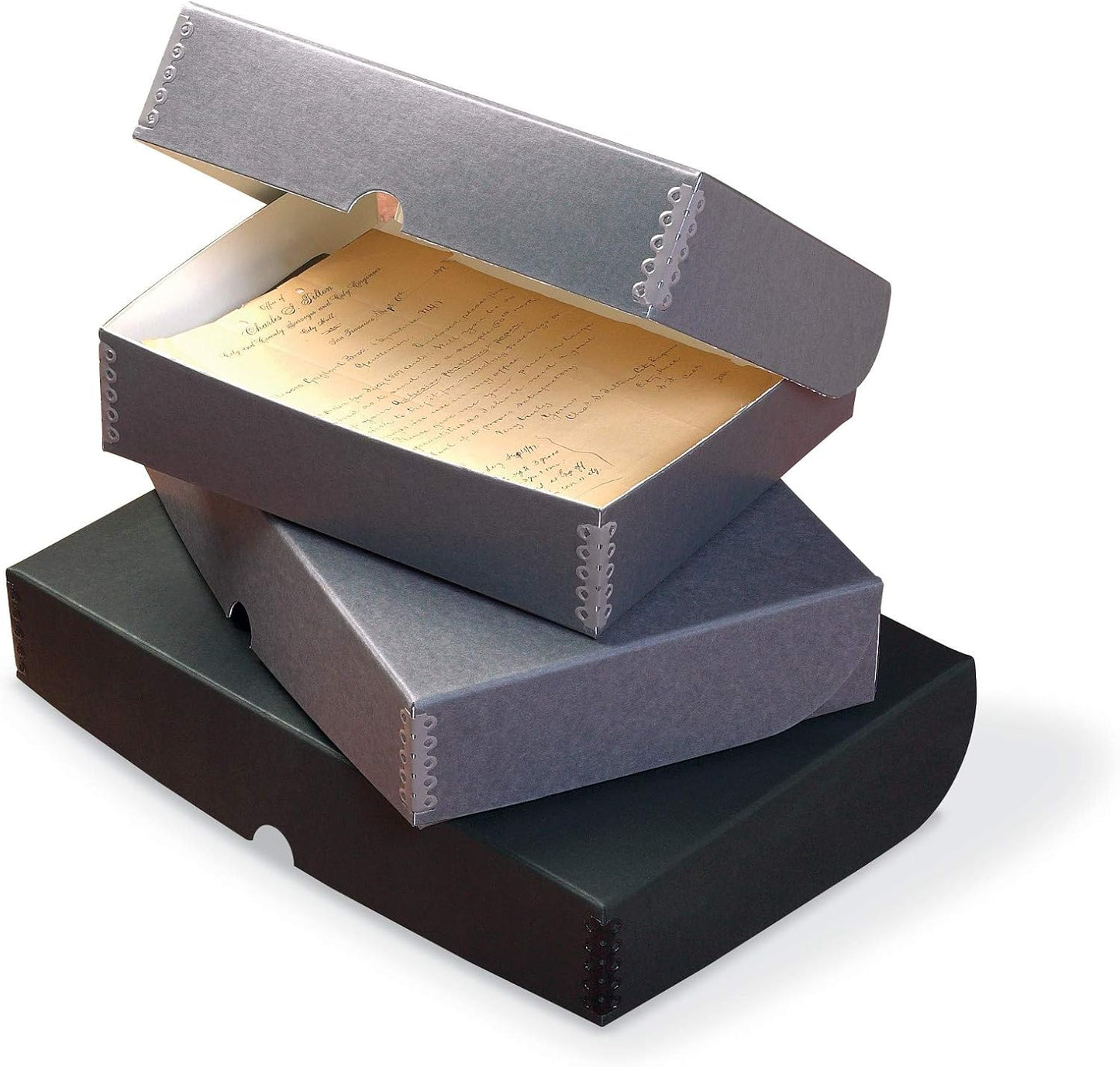 Gaylord Archival Blue/Grey Clamshell Preservation Box - 11 1/2W x 17 1/4L x 3" H